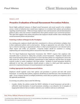 Proactive Evaluation of Sexual Harassment Prevention Policies