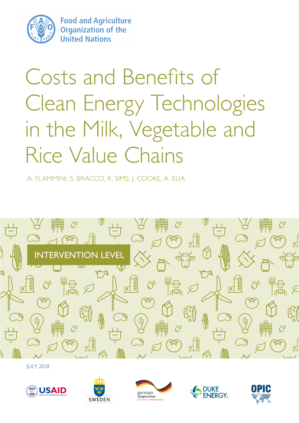 Costs and Benefits of Clean Energy Technologies in the Milk, Vegetable and Rice Value Chains