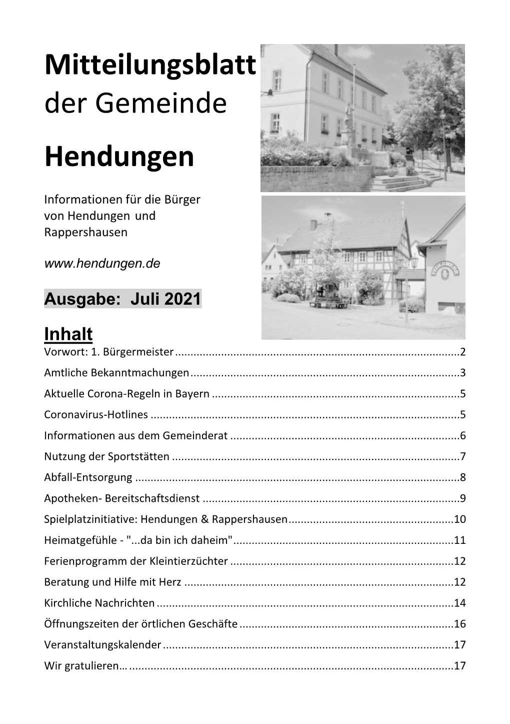 Gemeindeblatt Juli 2021