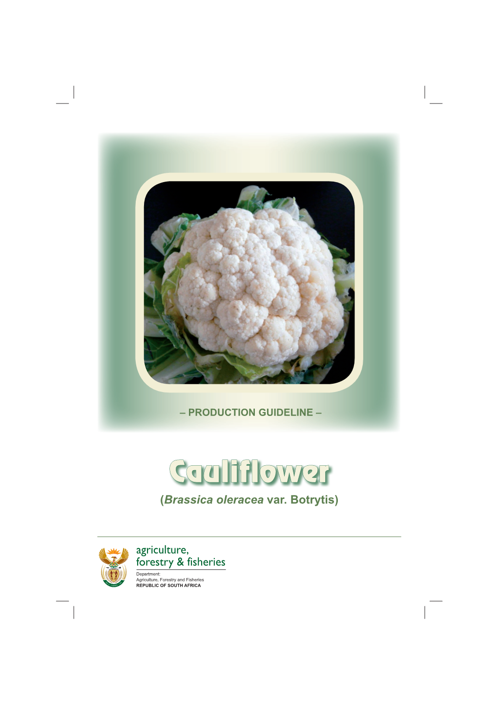 Cauliflower: Production Guideline