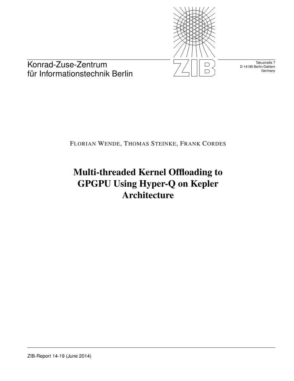 Multi-Threaded Kernel Offloading to GPGPU Using Hyper-Q on Kepler