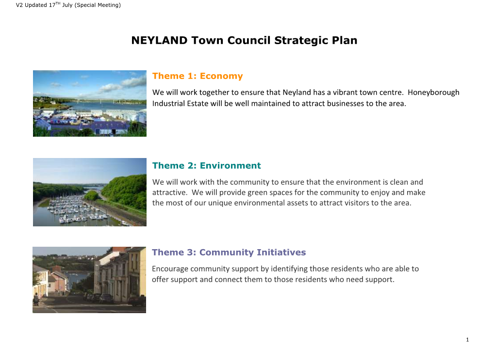 NEYLAND Town Council Strategic Plan