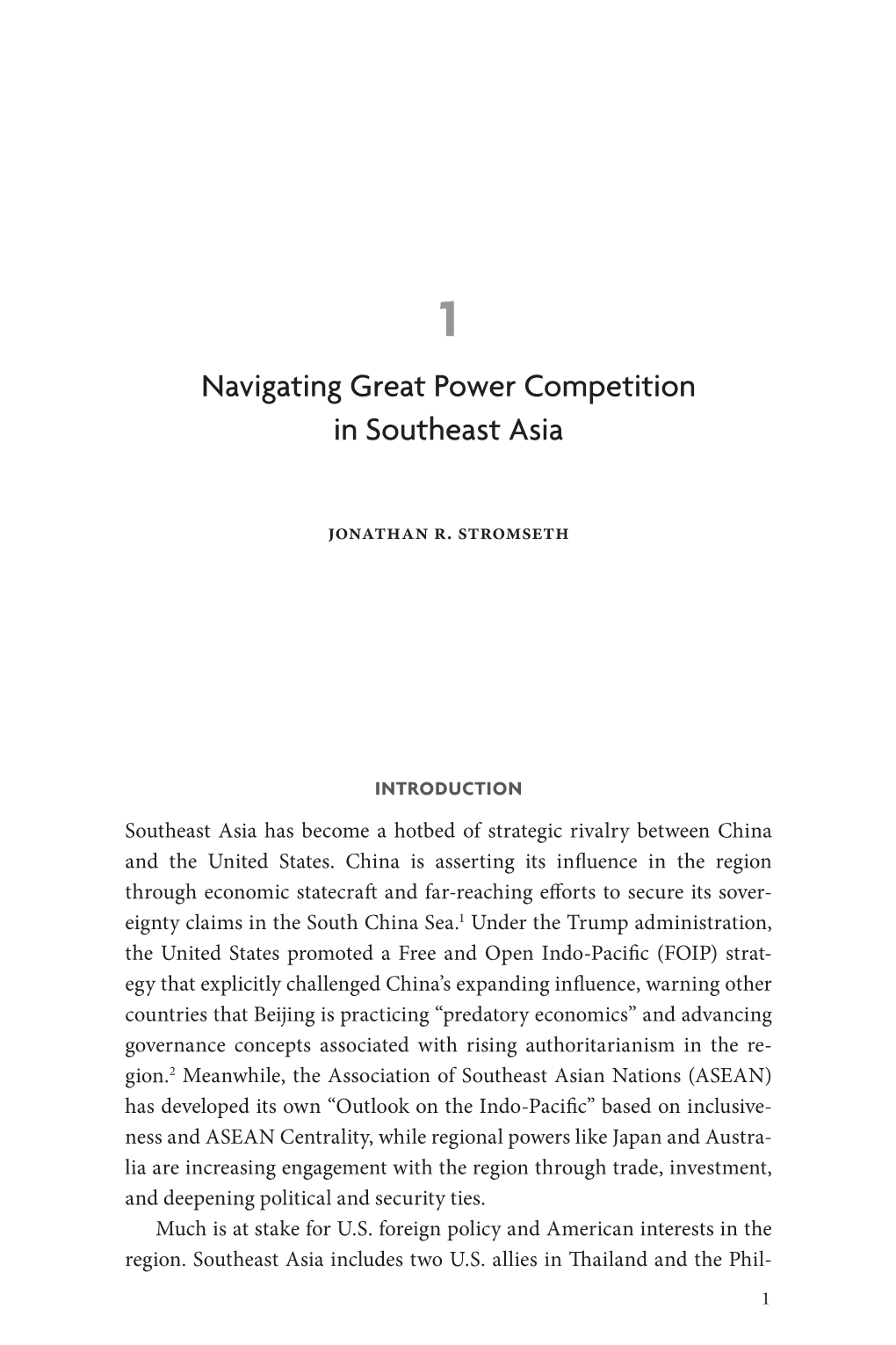 Navigating Great Power Competition in Southeast Asia