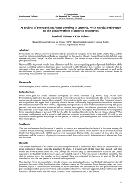 A Review of Research on Pinus Cembra in Austria, with Special Reference to the Conservation of Genetic Resources