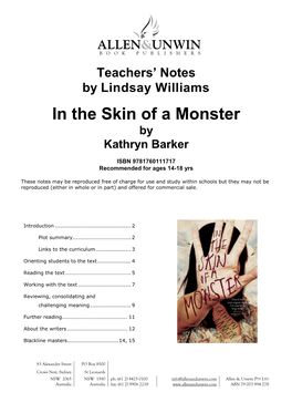 In the Skin of a Monster by Kathryn Barker