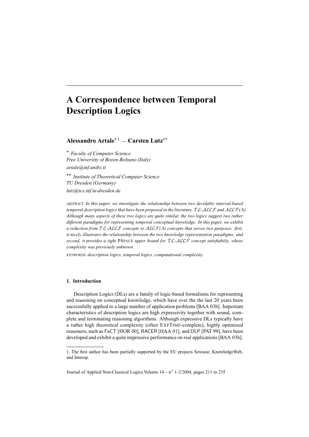 A Correspondence Between Temporal Description Logics