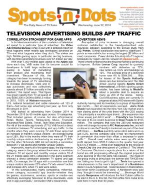 Television Advertising Builds App Traffic