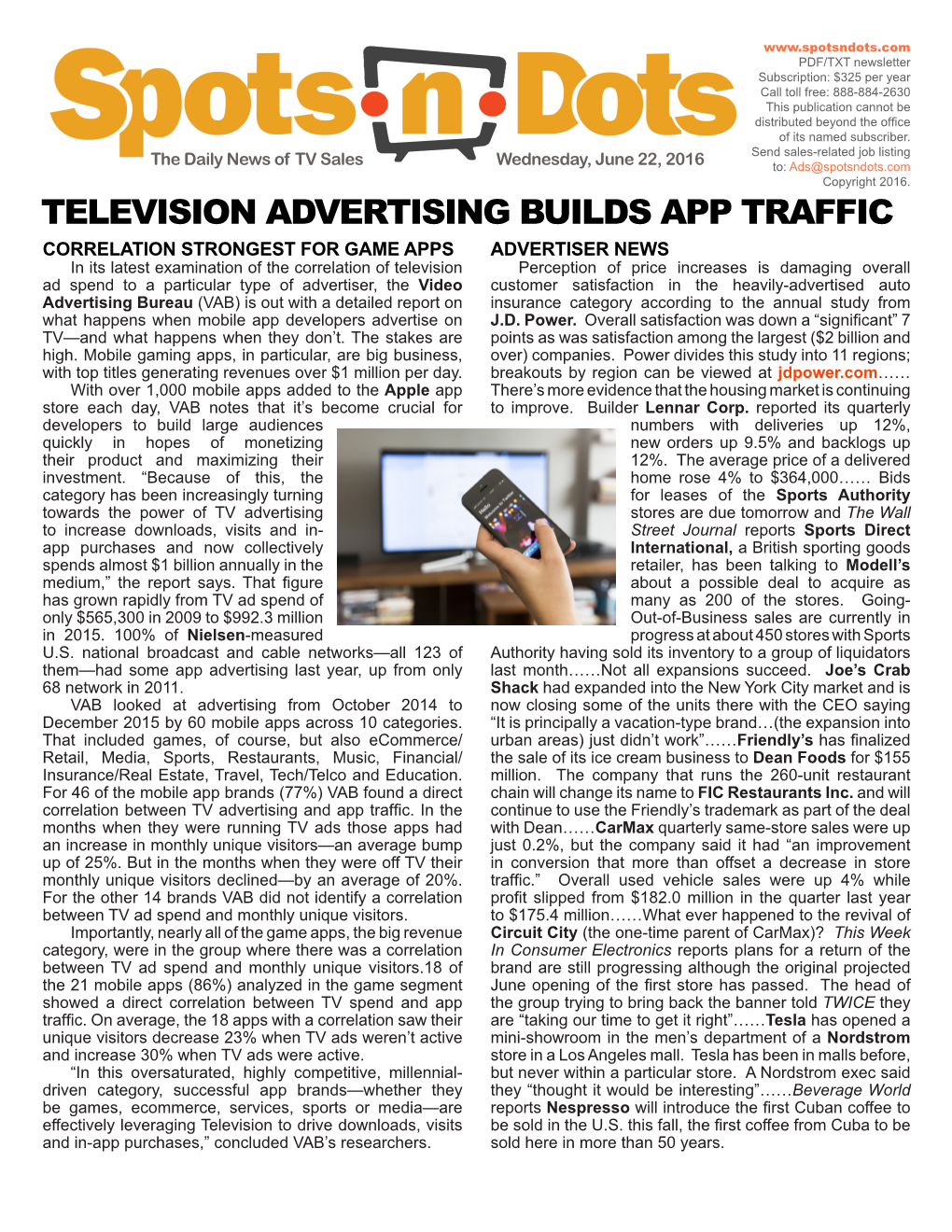 Television Advertising Builds App Traffic