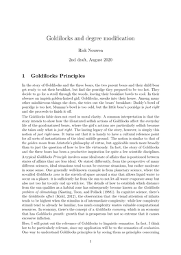 Goldilocks and Degree Modification