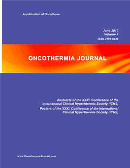 Oncothermia Journal, May 2013 1