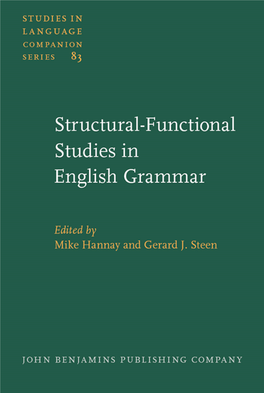 Structural-Functional Studies in English Grammar