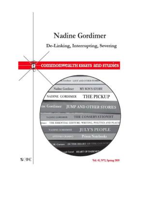 Nadine Gordimer De-Linking, Interrupting, Severing