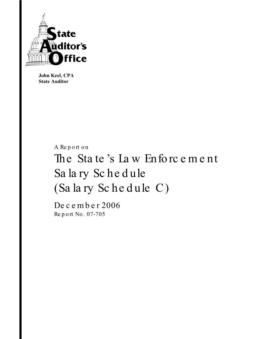 A Report on the State's Law Enforcement Salary Schedule