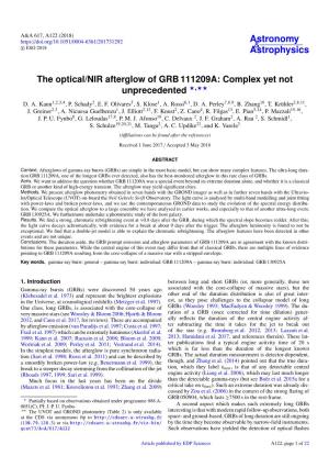 The Optical/NIR Afterglow of GRB 111209A: Complex Yet Not Unprecedented ?,?? D