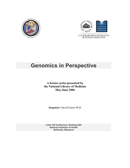 Genomics in Perspective