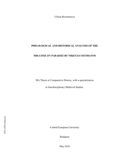 Uliana Boiarintseva PHILOLOGICAL and HISTORICAL ANALYSIS OF