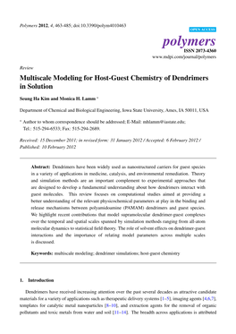 Multiscale Modeling for Host-Guest Chemistry of Dendrimers in Solution