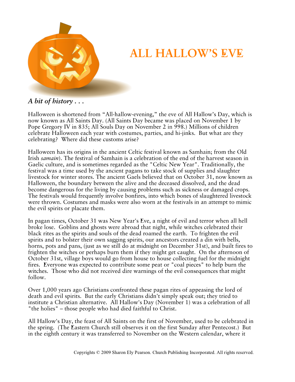 All Hallows/Halloween