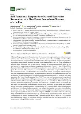 Soil Functional Responses to Natural Ecosystem Restoration of a Pine Forest Peucedano-Pinetum After a Fire