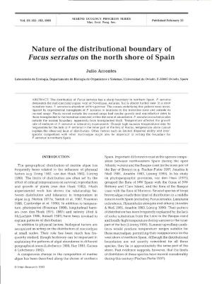 Nature of the Distributional Boundary of Fucus Serratus on the North Shore of Spain
