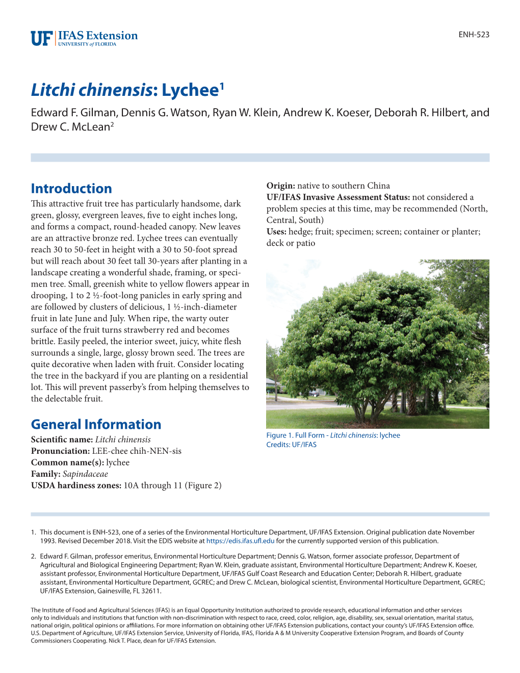 Litchi Chinensis: Lychee1 Edward F
