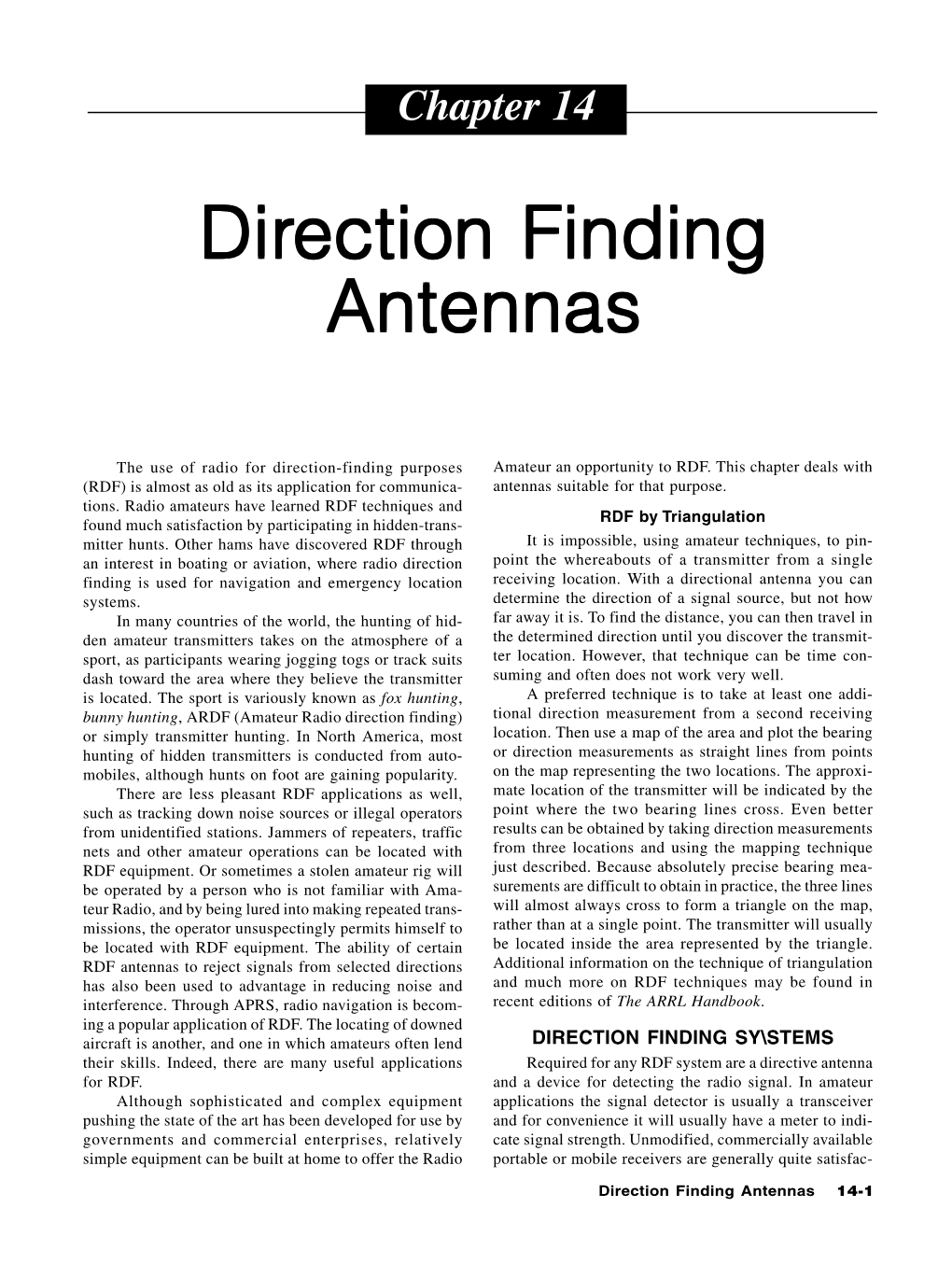 Chap 14: Direction Finding Antennas
