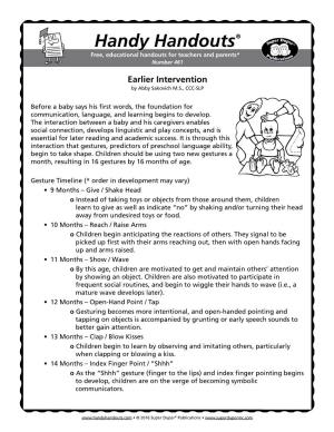 Handy Handouts® Free, Educational Handouts for Teachers and Parents* Number 461