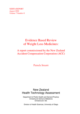 Evidence Based Review of Weight Loss Medicines