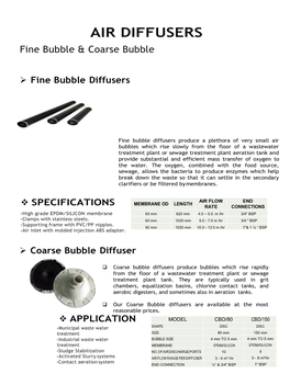 AIR DIFFUSERS Fine Bubble & Coarse Bubble