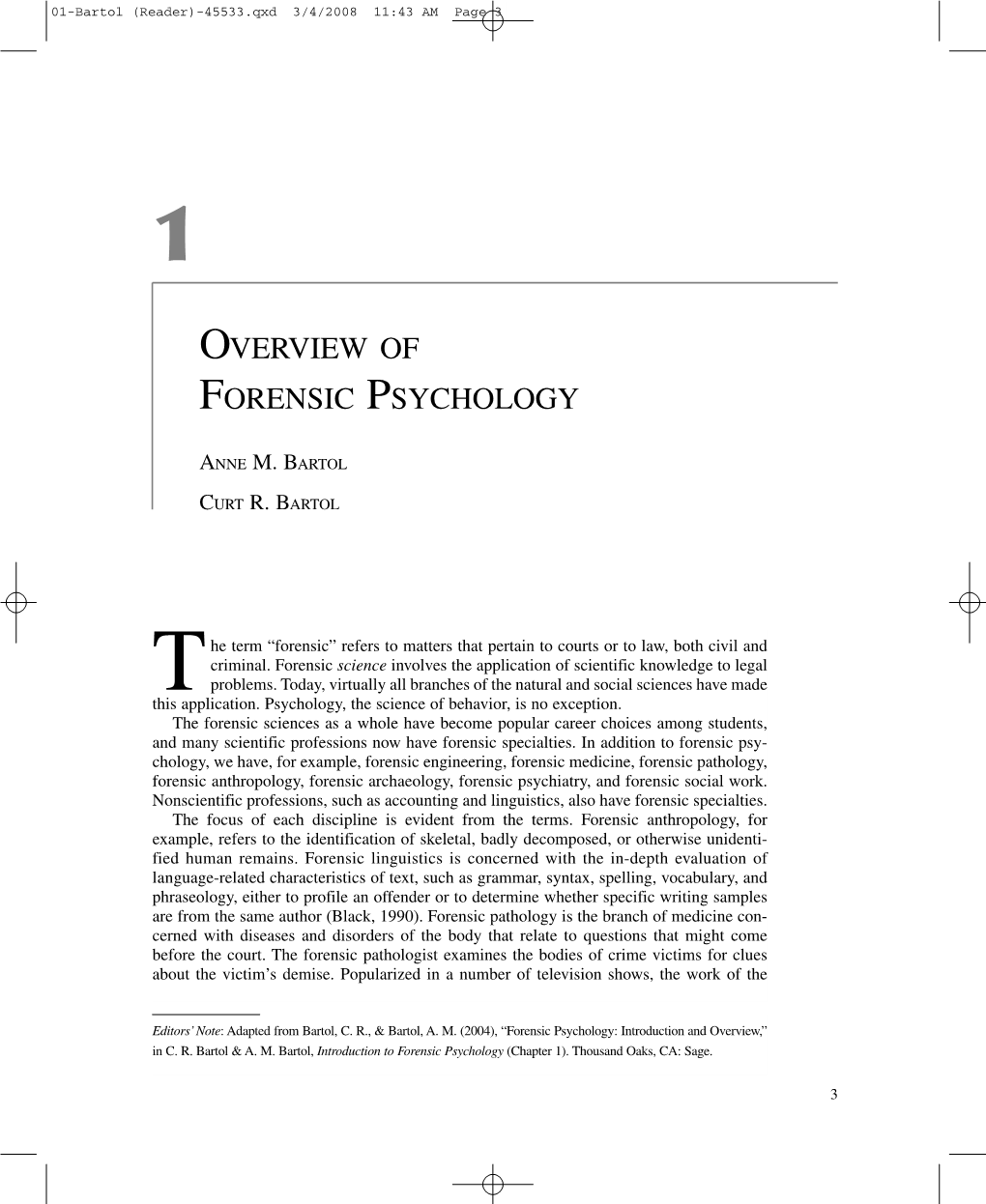 Overview of Forensic Psychology