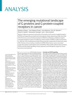 The Emerging Mutational Landscape of G Proteins and G-Protein-Coupled