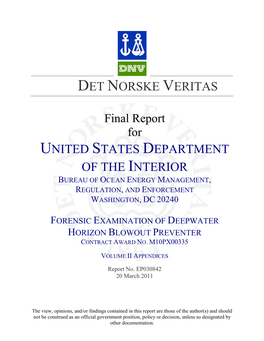 Det Norske Veritas United States Department of The