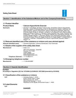 Safety Data Sheet Section 1: Identification of the Substance