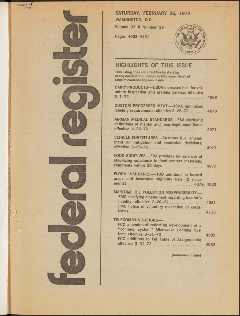 HIGHLIGHTS of THIS ISSUE This Fisting Does Not Affect the Legal Status of Any Document Published in This Issue