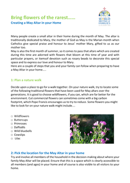 Bring Flowers of the Rarest…… Creating a May Altar in Your Home