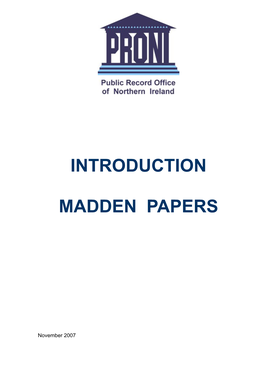 Introduction to the Madden Papers Adobe