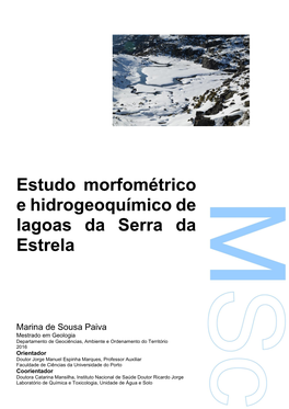 Estudo Morfométrico E Hidrogeoquímico De Lagoas Da Serra Da Estrela