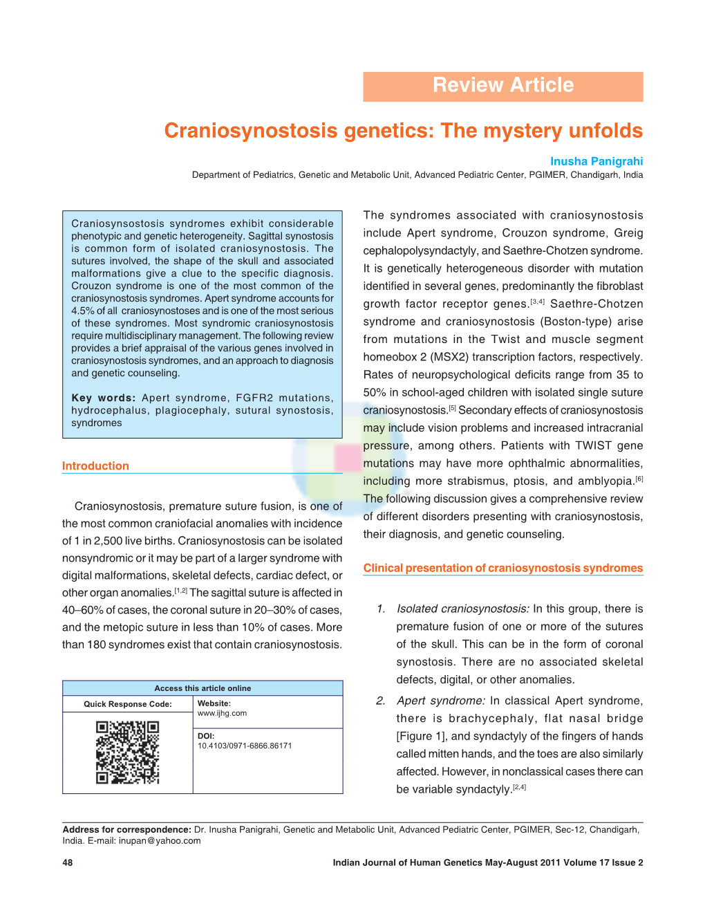 Craniosynostosis Genetics: the Mystery Unfolds