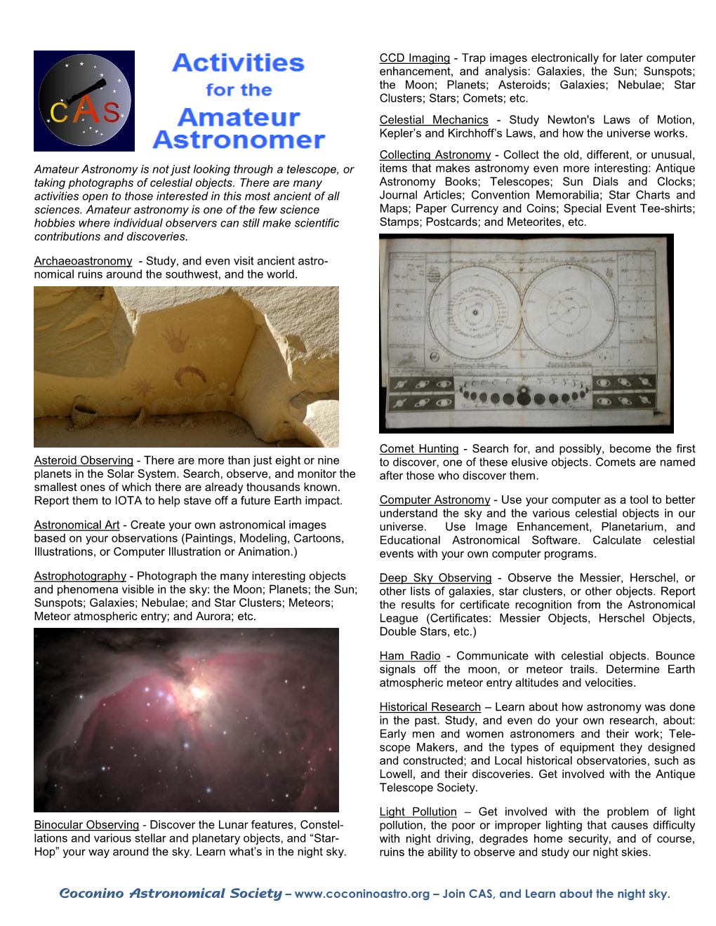 Activities for the Amateur Astronomer