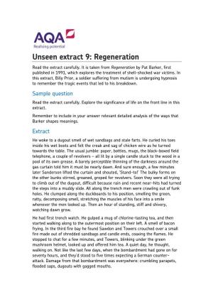 A-Level English Literature a Regeneration Unseen Extract 9