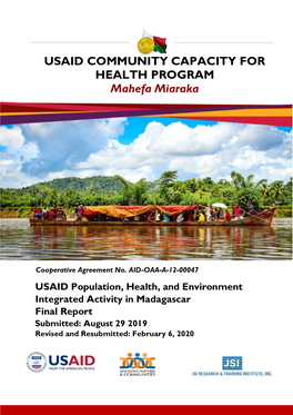 USAID COMMUNITY CAPACITY for HEALTH PROGRAM Mahefa Miaraka