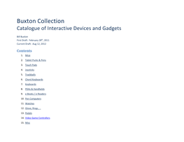 Buxton Collection Catalogue of Interactive Devices and Gadgets