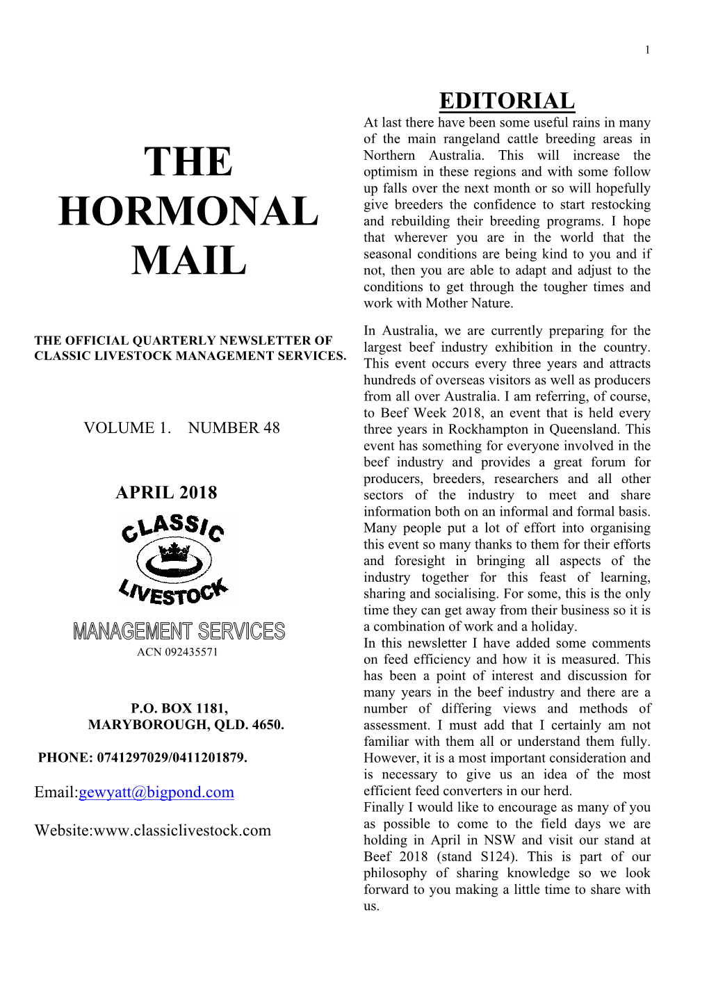 The Hormonal Mail