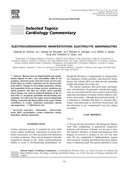 Selected Topics: Cardiology Commentary