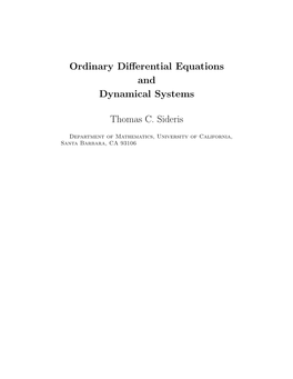 Ordinary Differential Equations and Dynamical Systems Thomas C