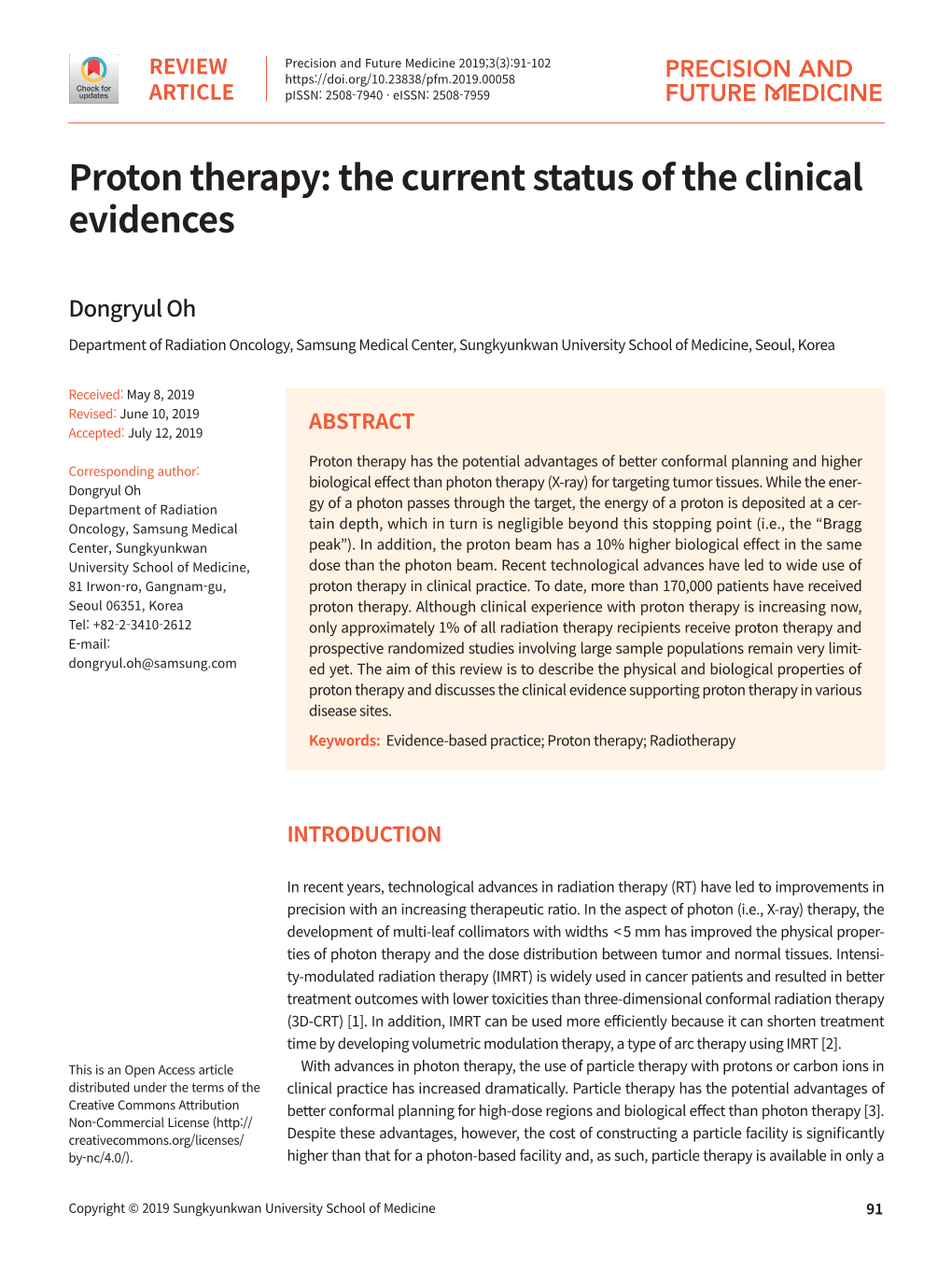 Proton Therapy: the Current Status of the Clinical Evidences