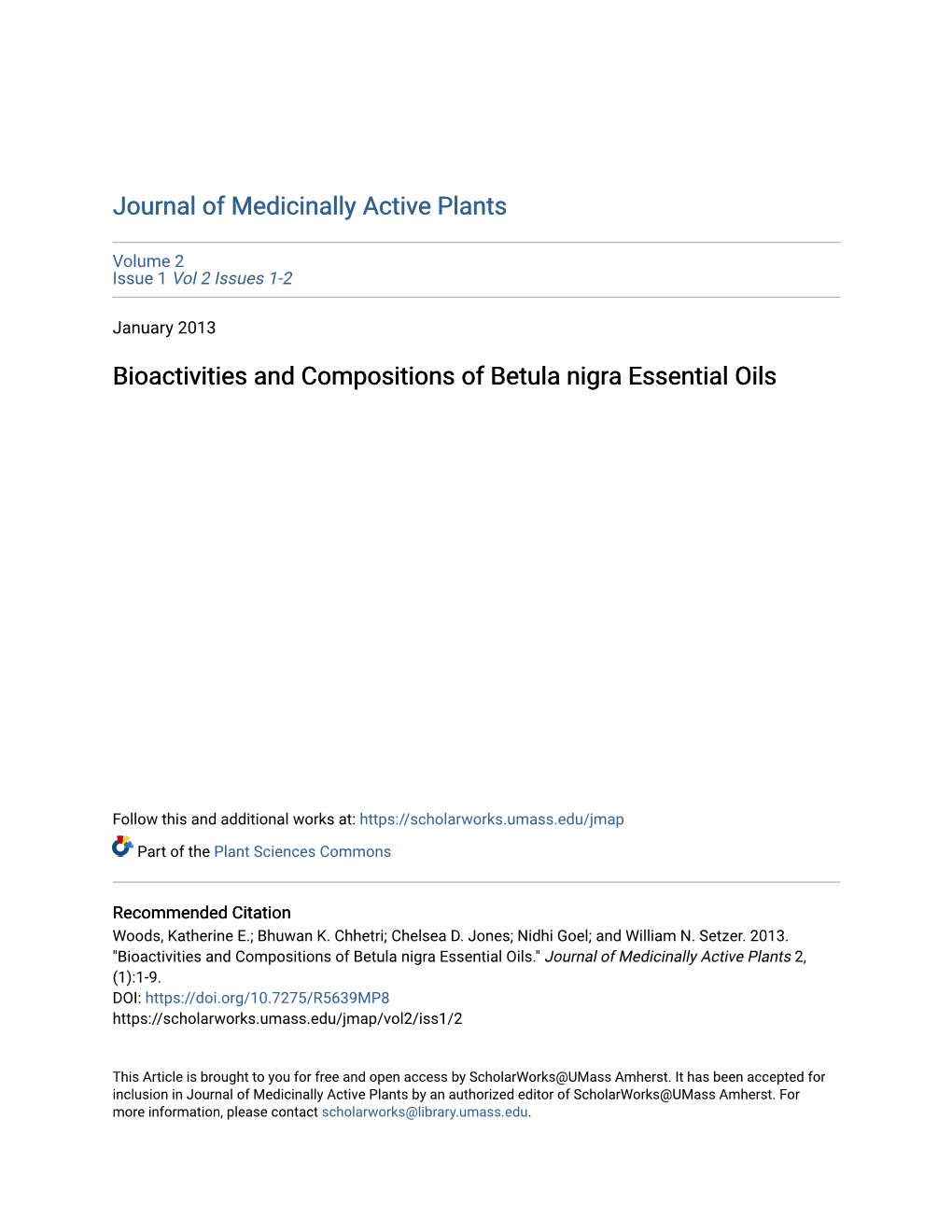 Bioactivities and Compositions of Betula Nigra Essential Oils