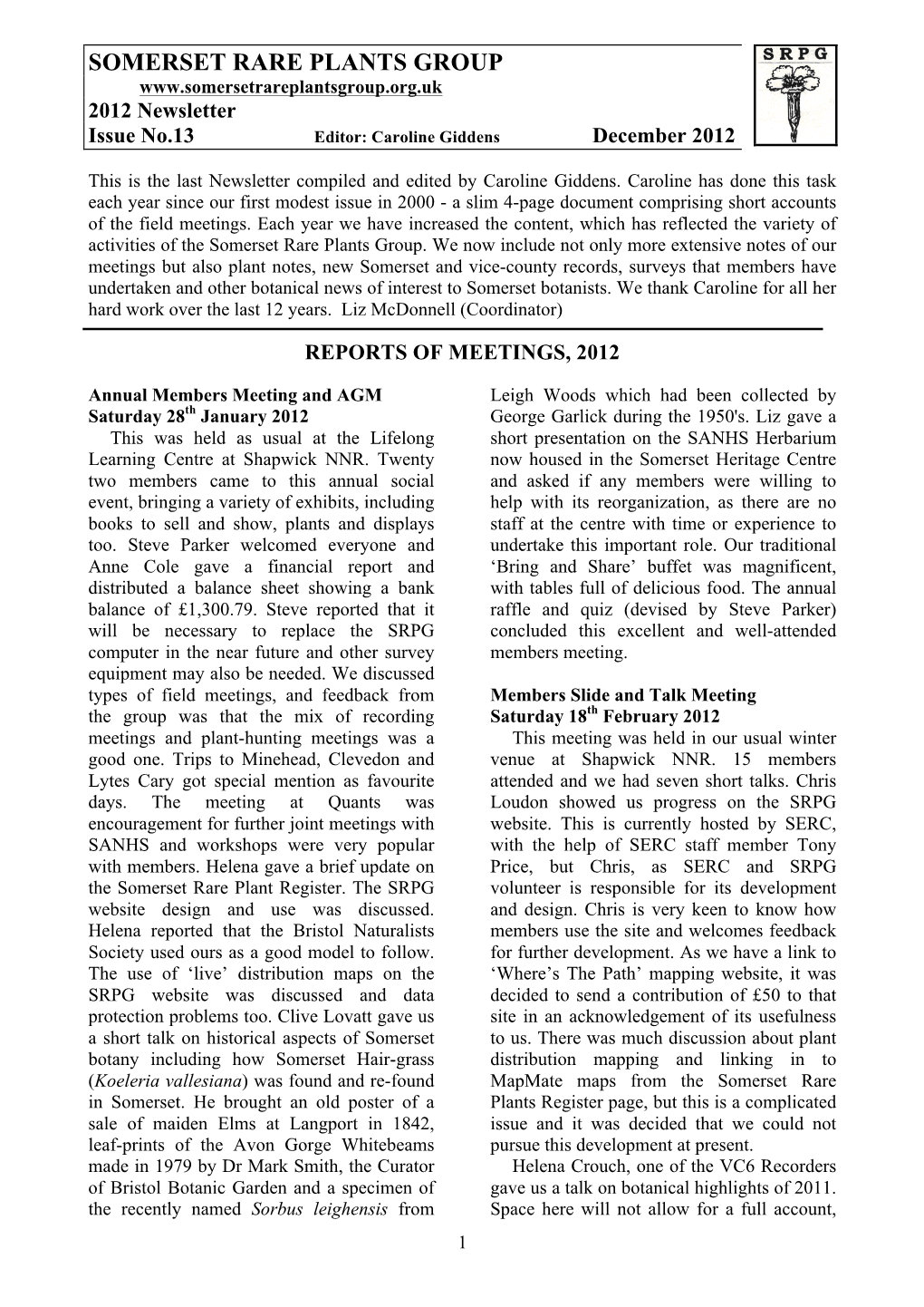 2012 Newsletter 13