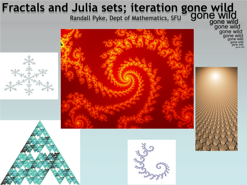 Fractals and Julia Sets; Iteration Gone Wild