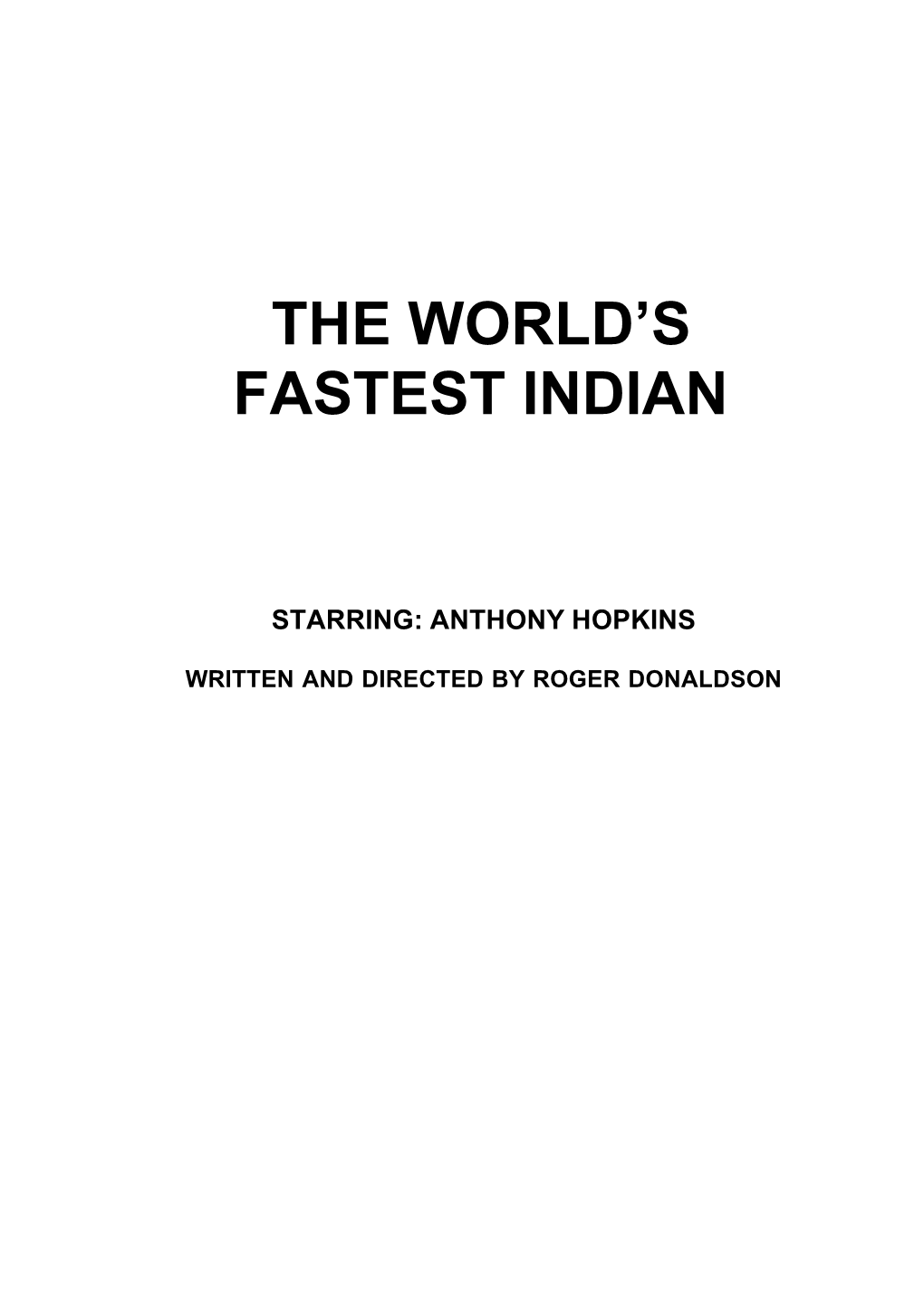 The World's Fastest Indian Press